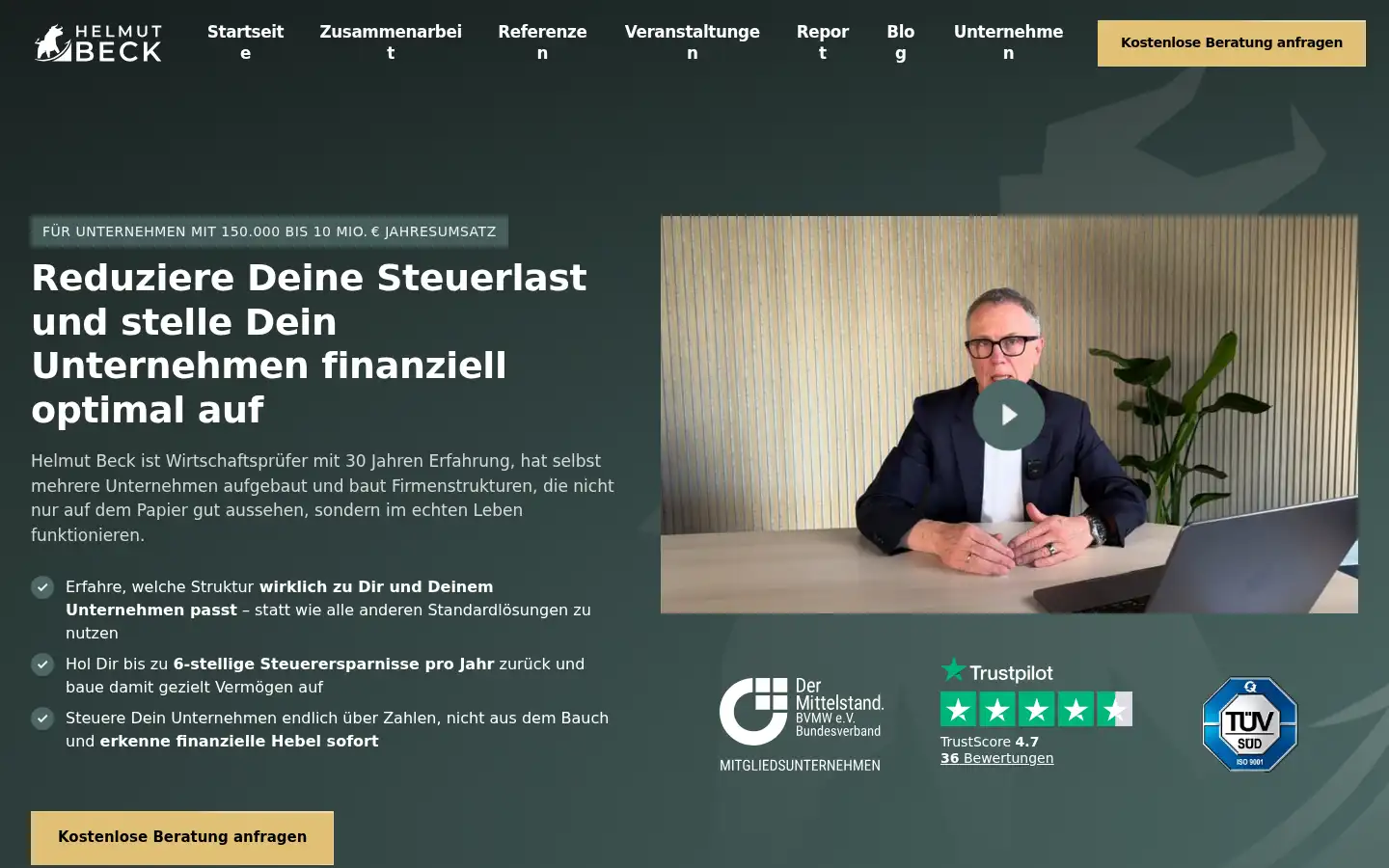 Screenshot of helmutbeck.com