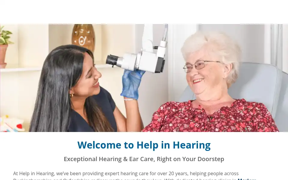 Screenshot of helpinhearing.co.uk