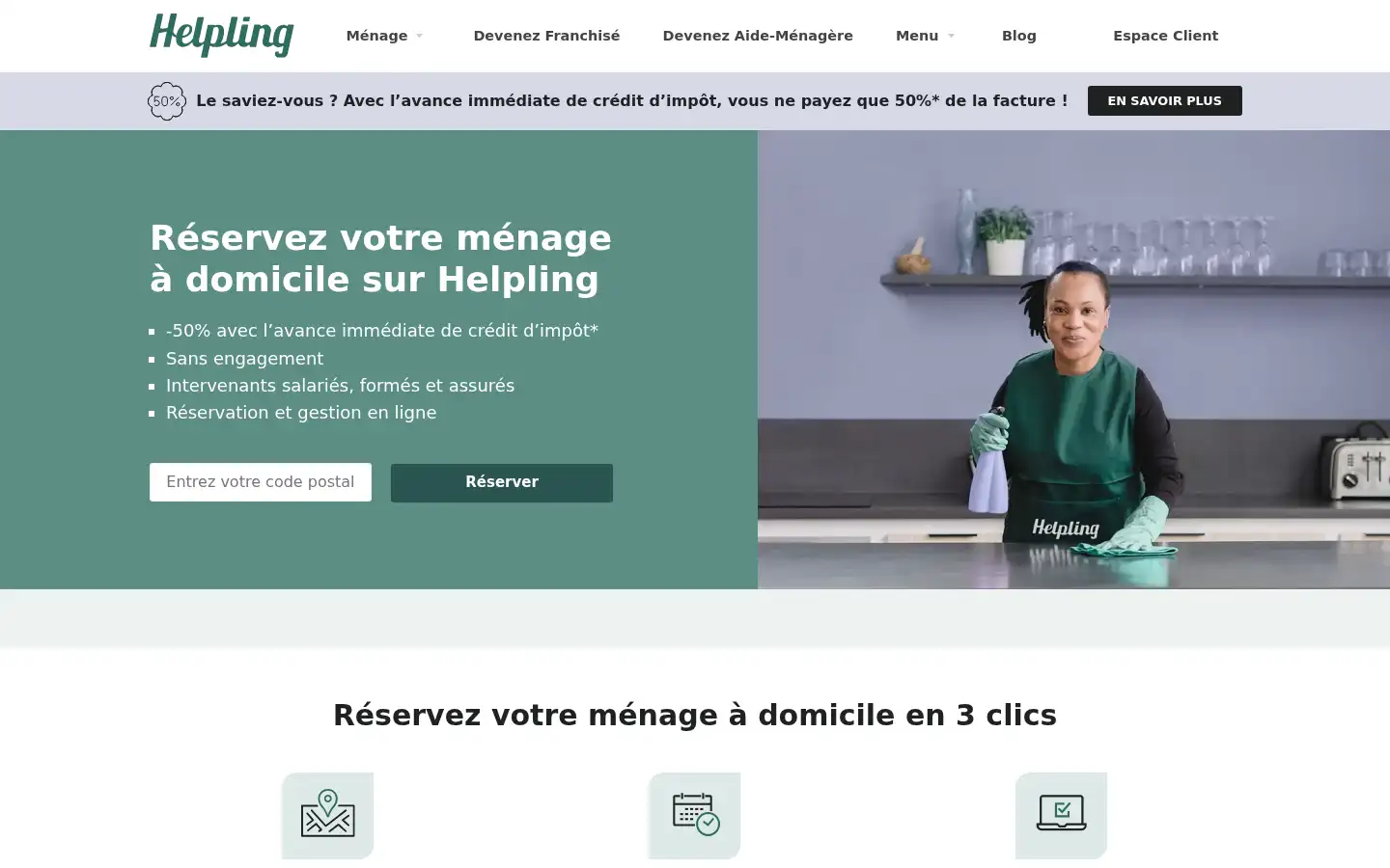 Screenshot of helpling.fr