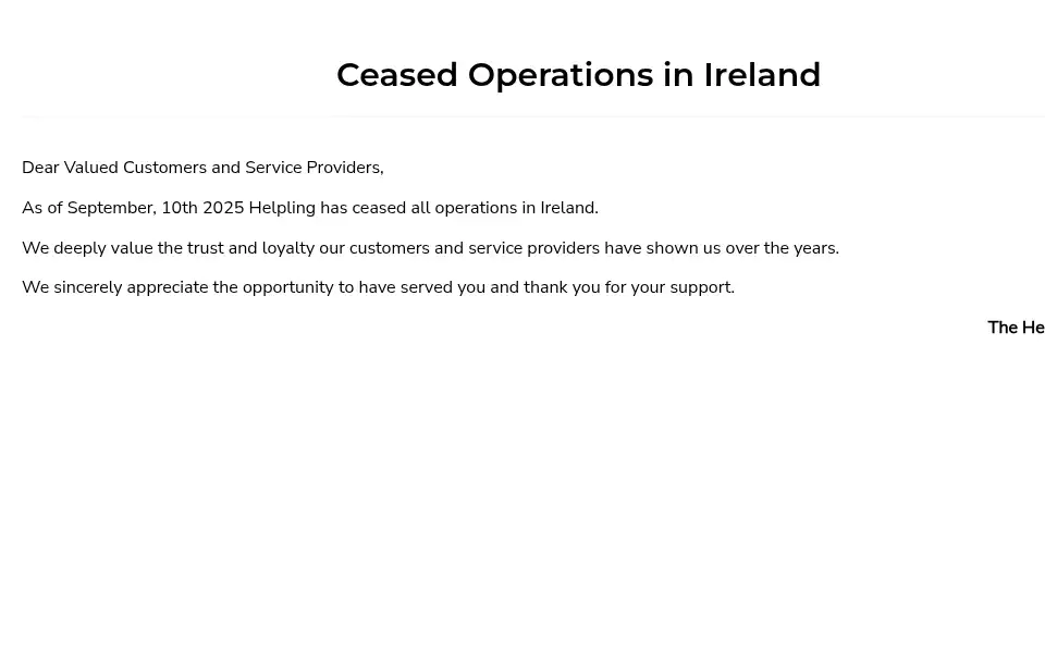 Screenshot of helpling.ie