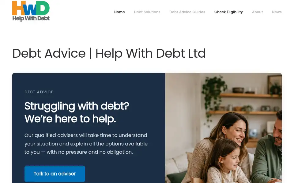 Screenshot of helpwithdebt.co.uk