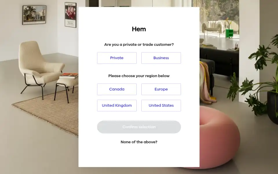 Screenshot of hem.com