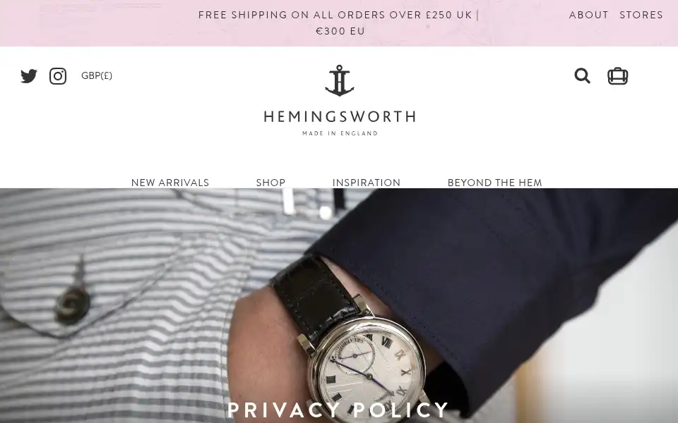 Screenshot of hemingsworth.com