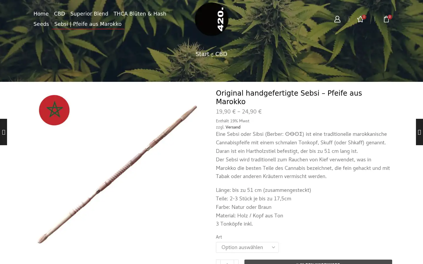 Screenshot of hemp420.de