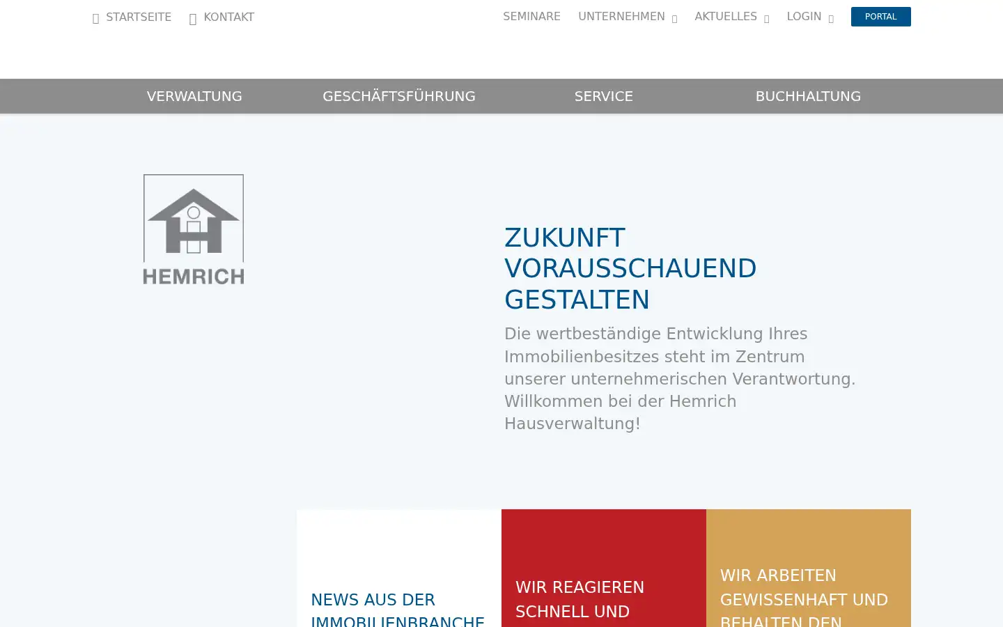 Screenshot of hemrich-hausverwaltung.de