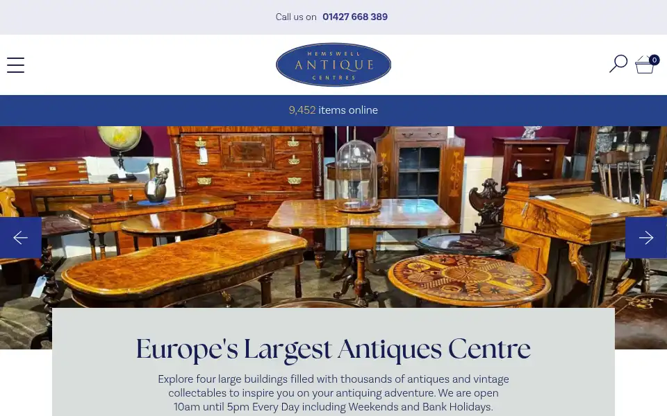 Screenshot of hemswell-antiques.com