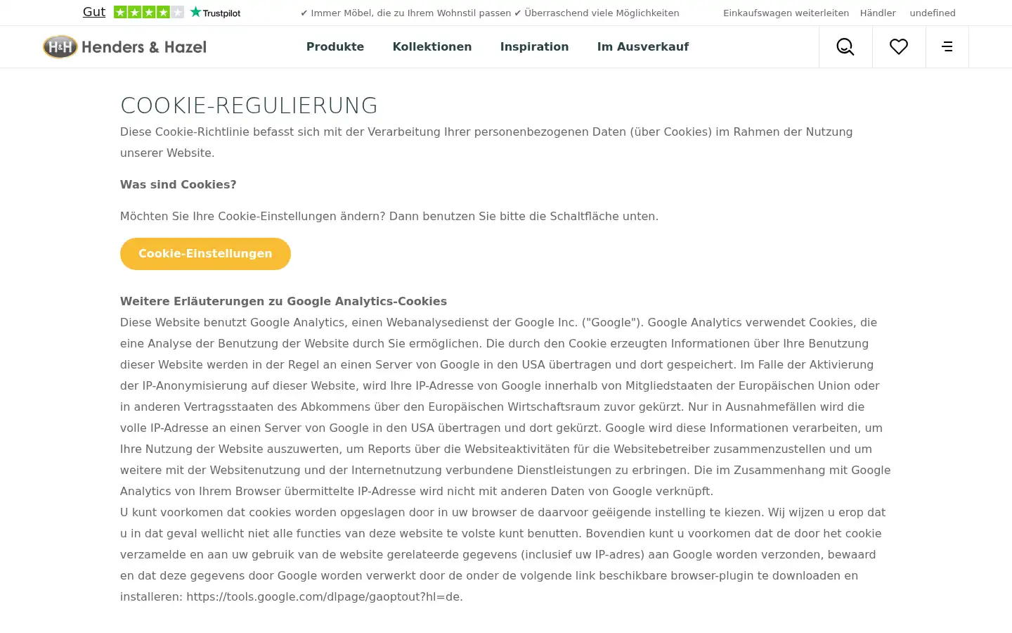 Screenshot of hendersandhazel.de