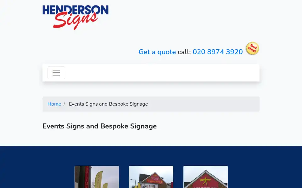 Screenshot of hendersonsigns.co.uk