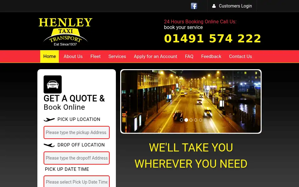 Screenshot of henleytaxis.ltd.uk