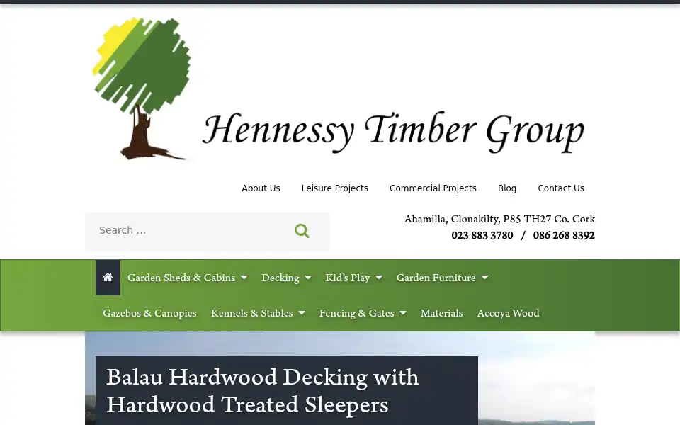 Screenshot of hennessytimbergroup.com