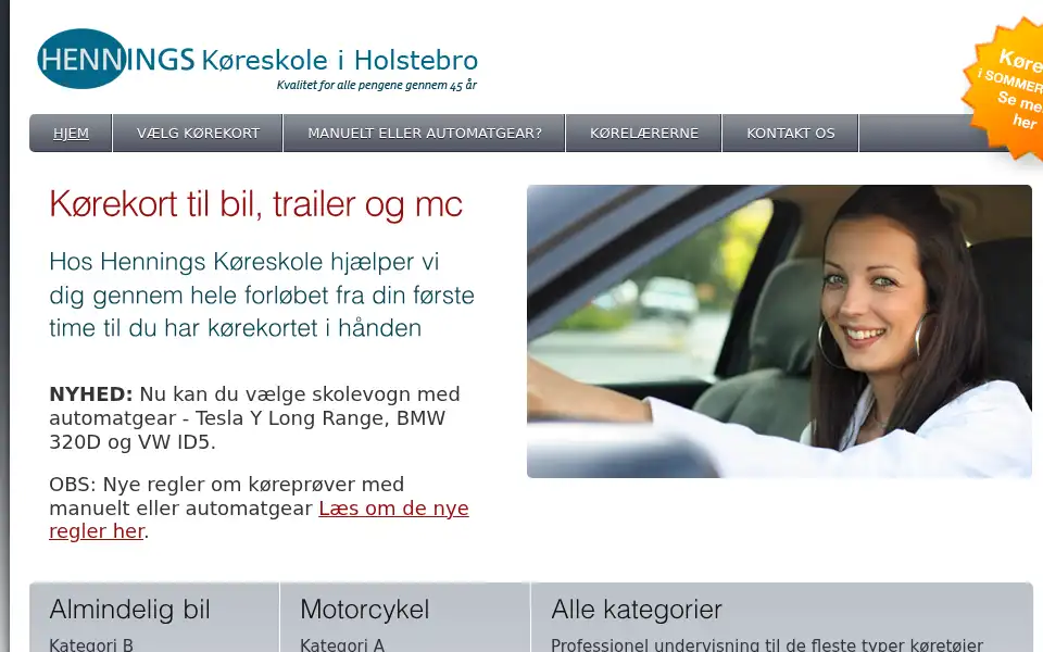 Screenshot of henningskoreskole.dk