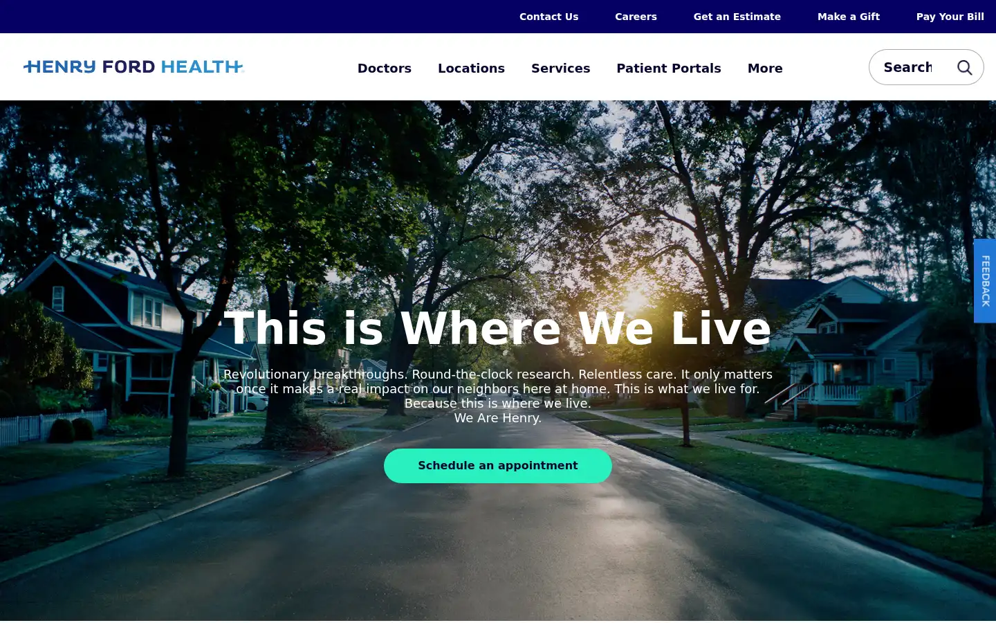 Screenshot of henryford.com