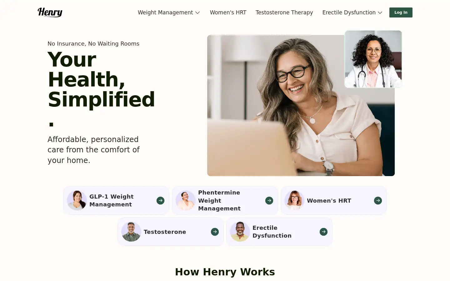 Screenshot of henrymeds.com