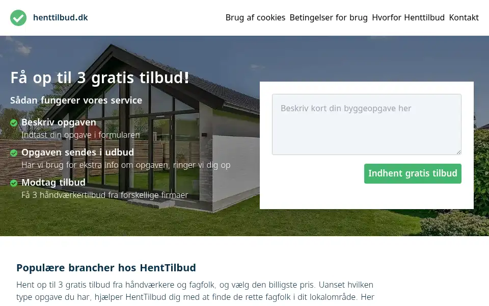 Screenshot of henttilbud.dk