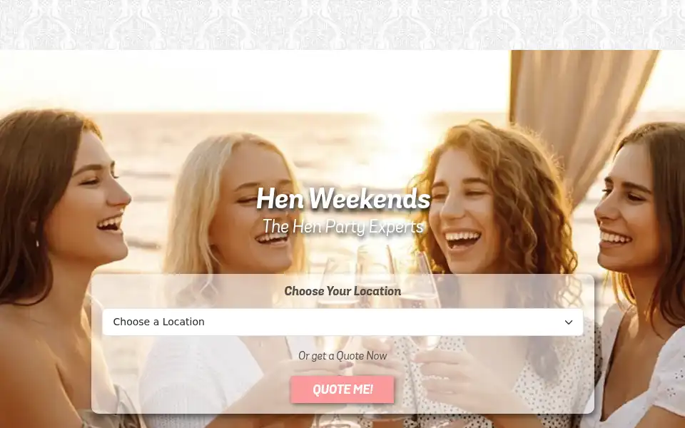 Screenshot of henweekends.co.uk