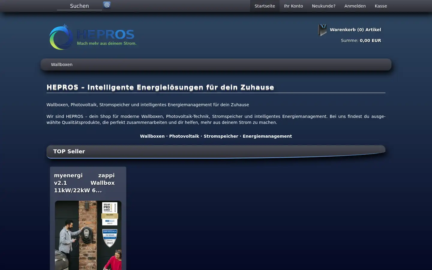 Screenshot of hepros.de