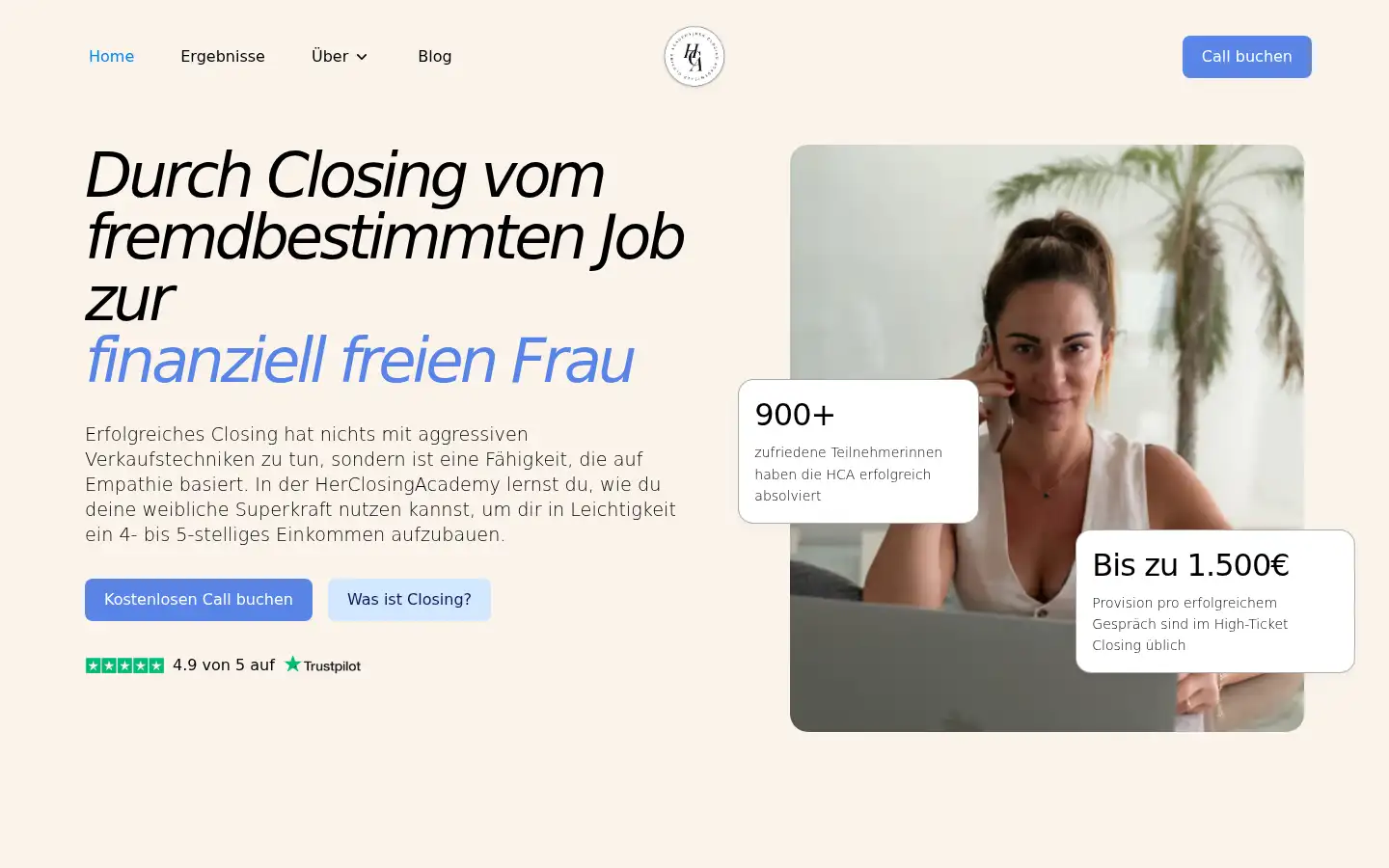 Screenshot of her-closing-academy.de