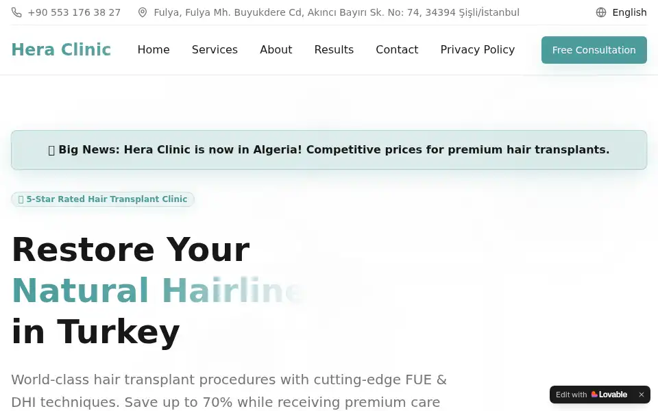Screenshot of heraclinique.com