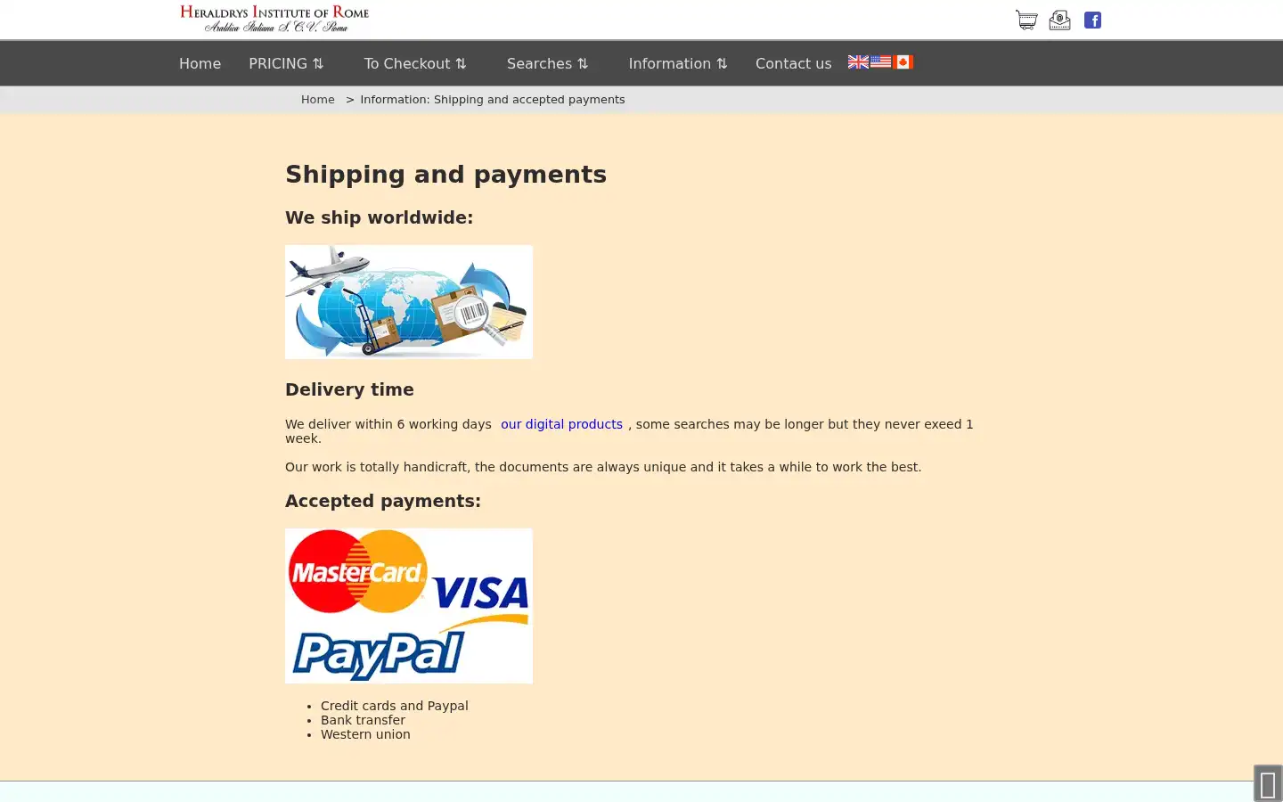 Screenshot of heraldrysinstitute.com
