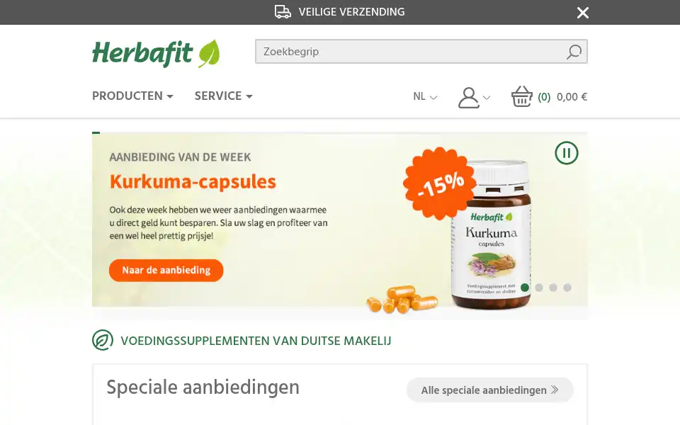 Screenshot of herbafit.nl