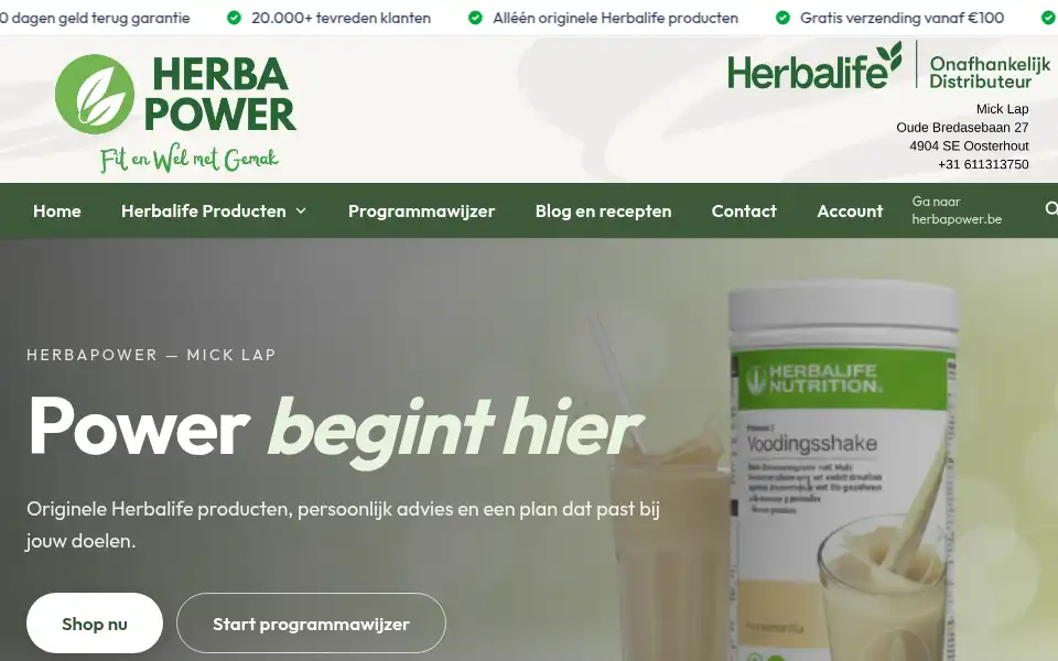 Screenshot of herbapower.nl