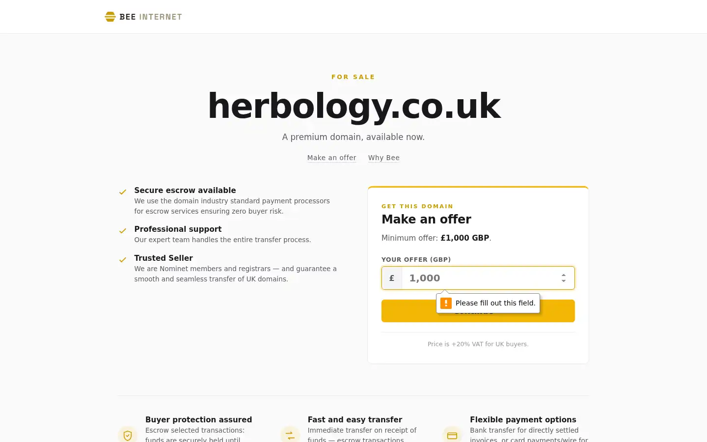 Screenshot of herbology.co.uk