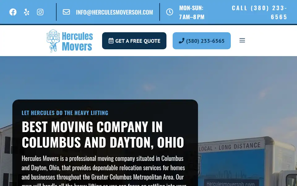 Screenshot of herculesmoversoh.com