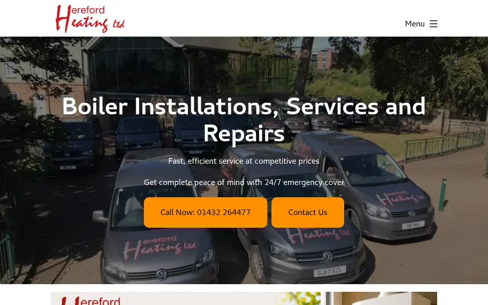 Screenshot of herefordheating.co.uk