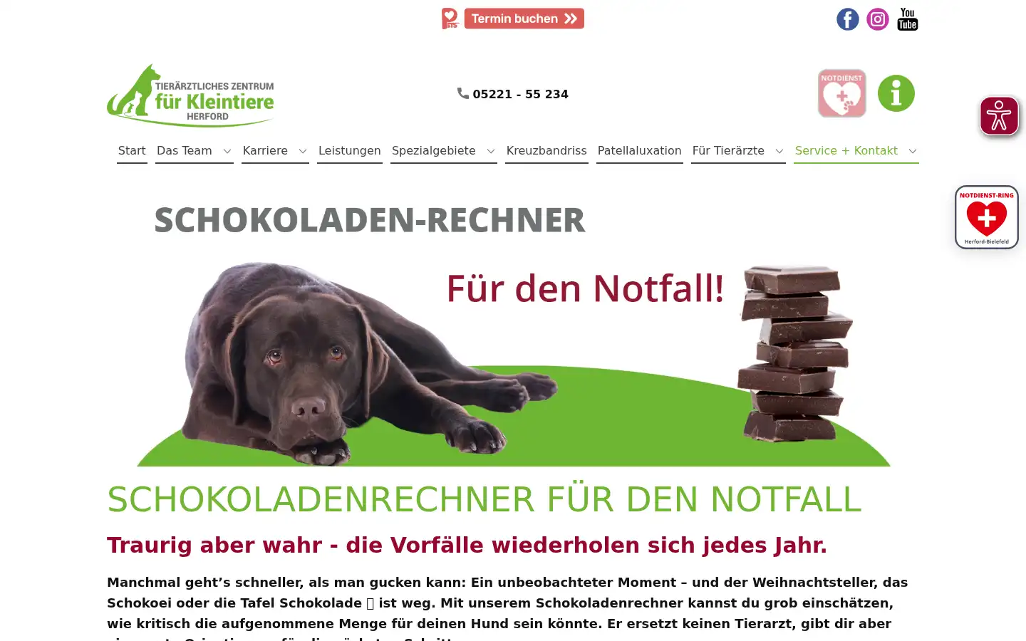 Screenshot of herford-tierarzt.de