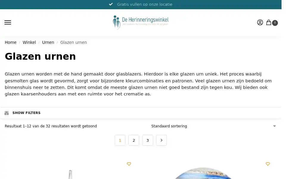 Screenshot of herinneringswinkel.nl