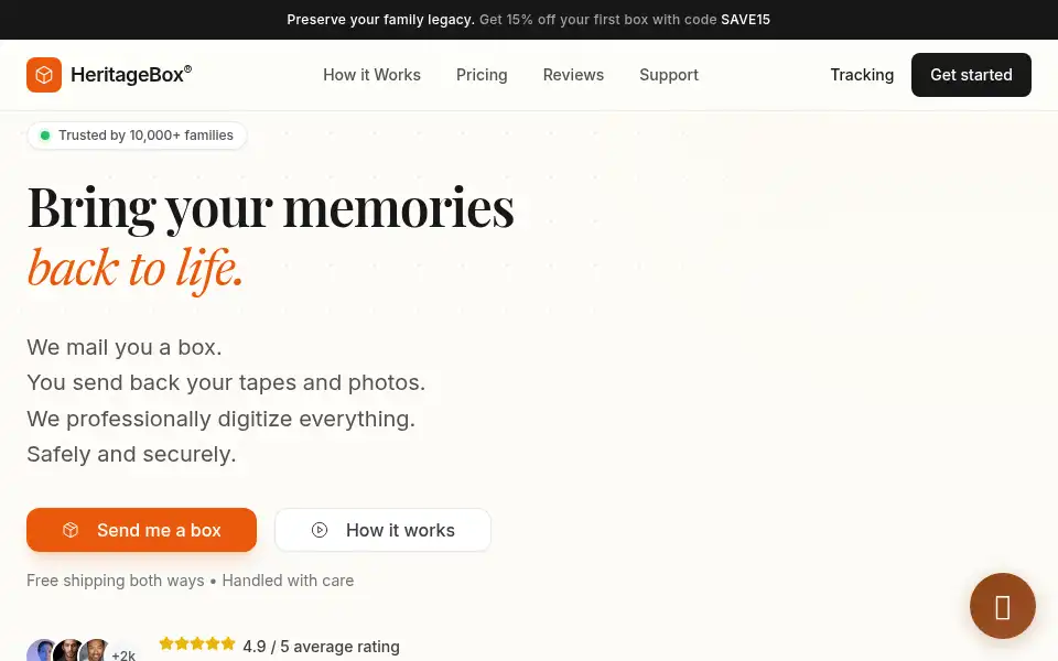 Screenshot of heritagebox.com