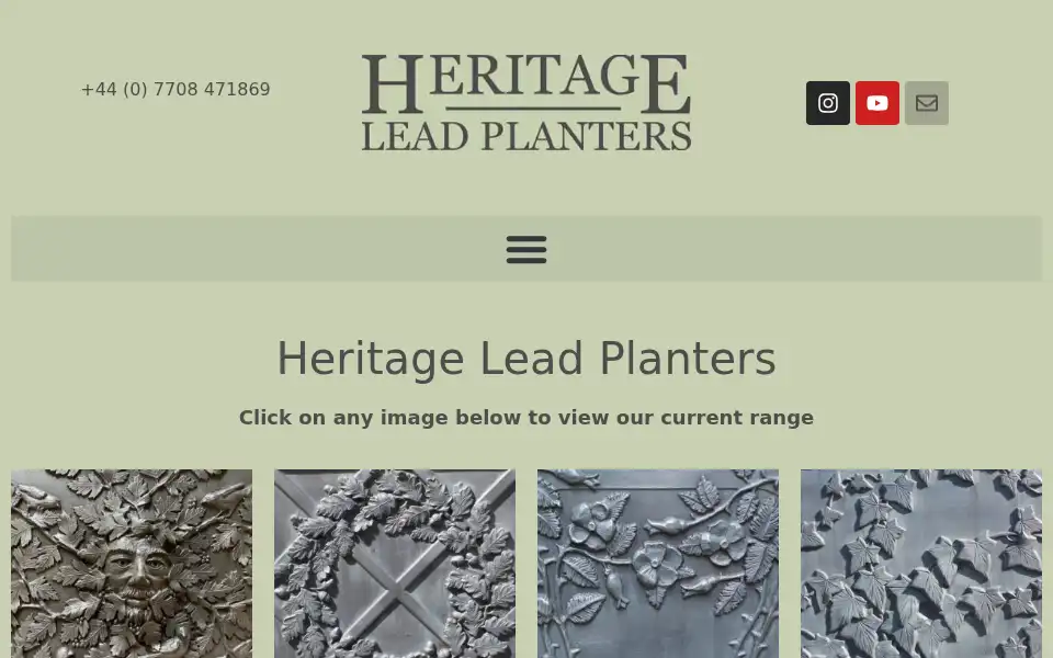 Screenshot of heritageleadplanters.co.uk