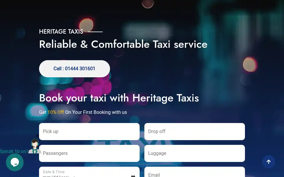 Screenshot of heritagetaxishaywardsheath.co.uk