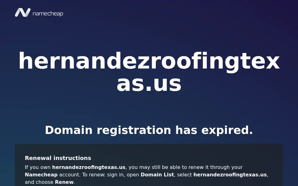 Screenshot of hernandezroofingtexas.us
