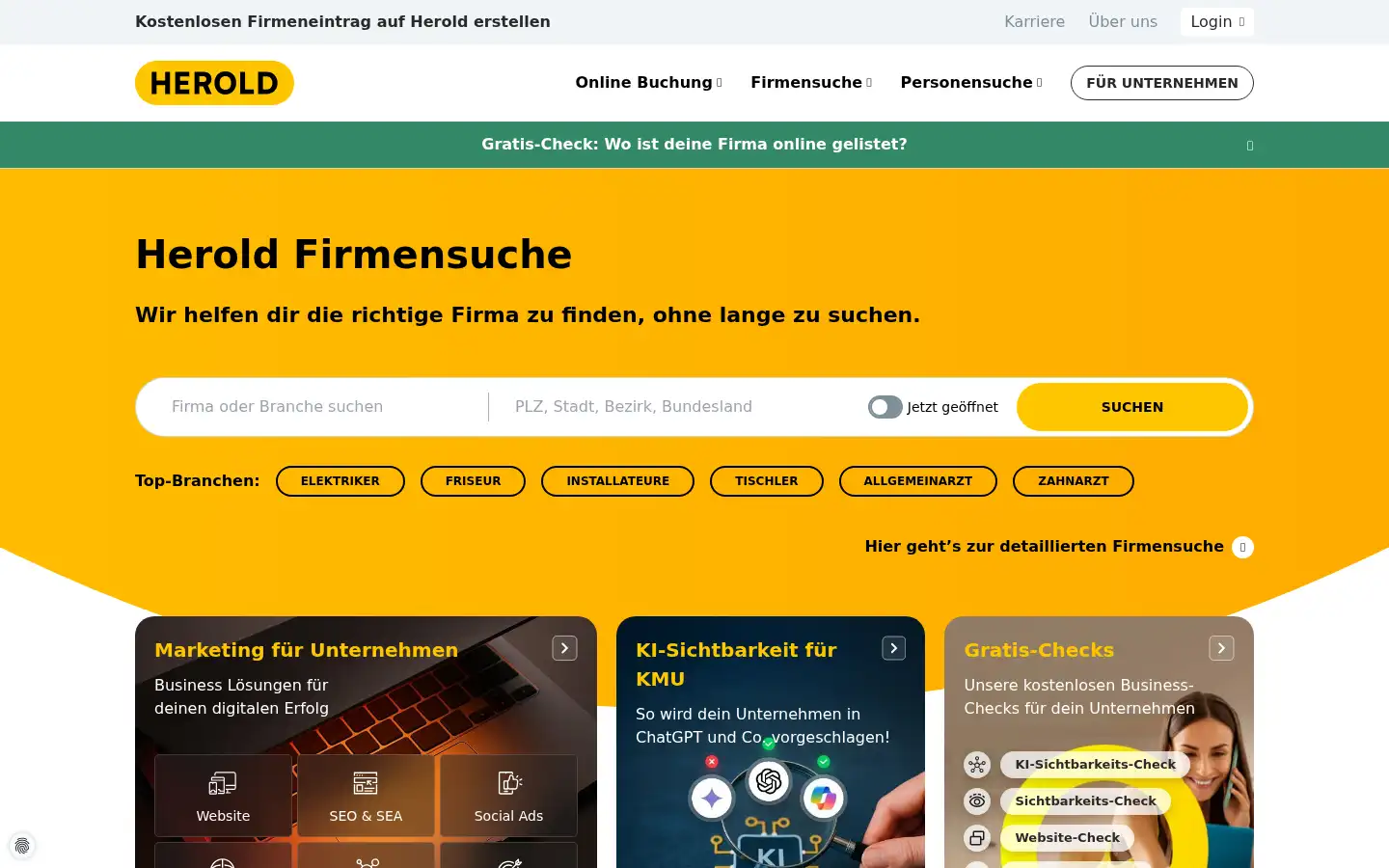Screenshot of herold.at