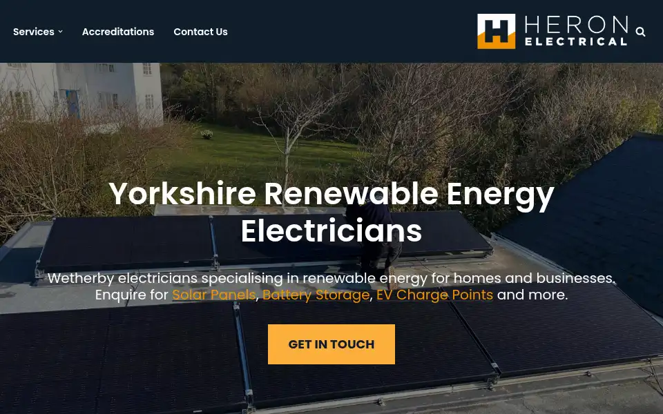 Screenshot of heronelectrical.co.uk