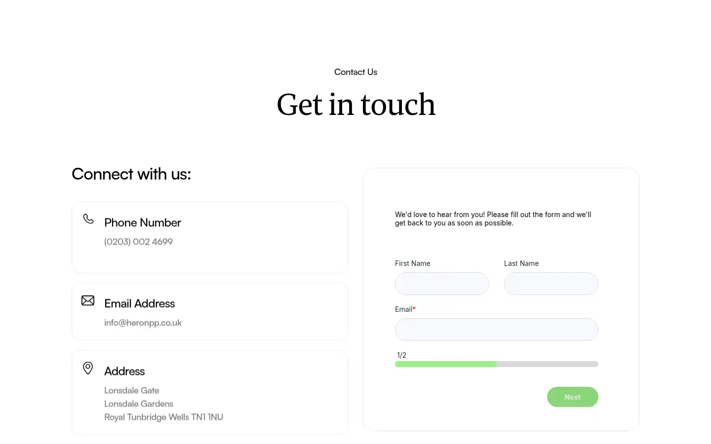 Screenshot of heronpp.co.uk