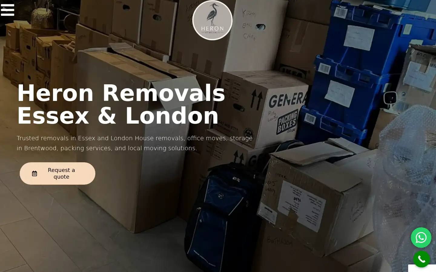 Screenshot of heronremovals.co.uk
