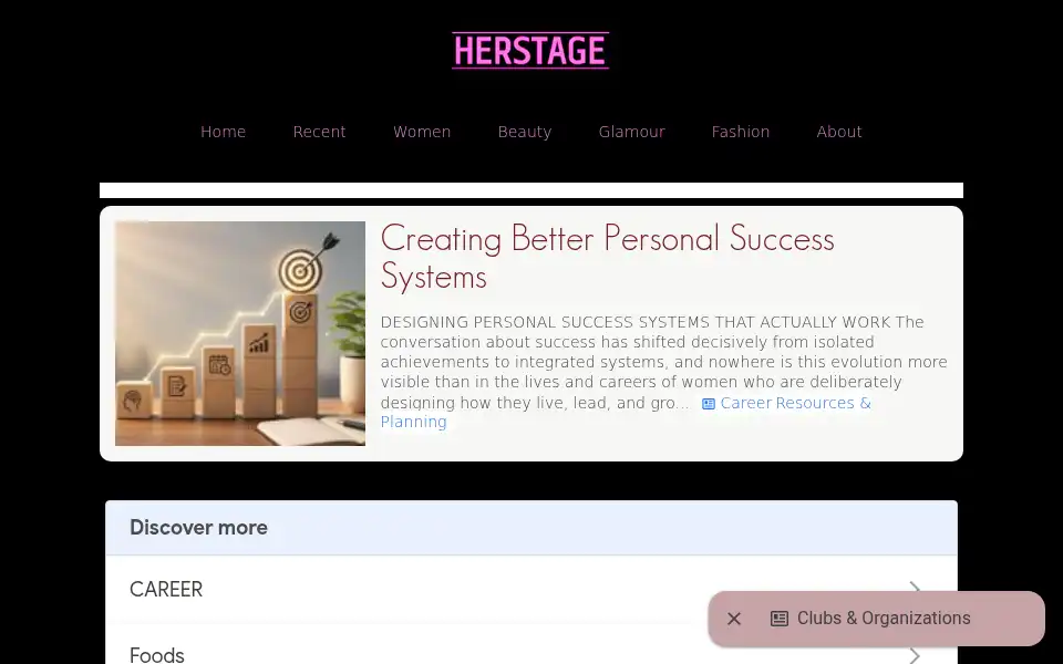 Screenshot of herstage.com