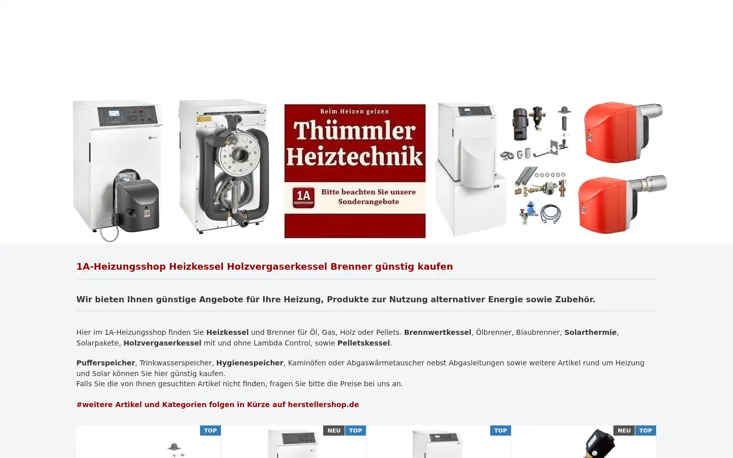 Screenshot of herstellershop.de