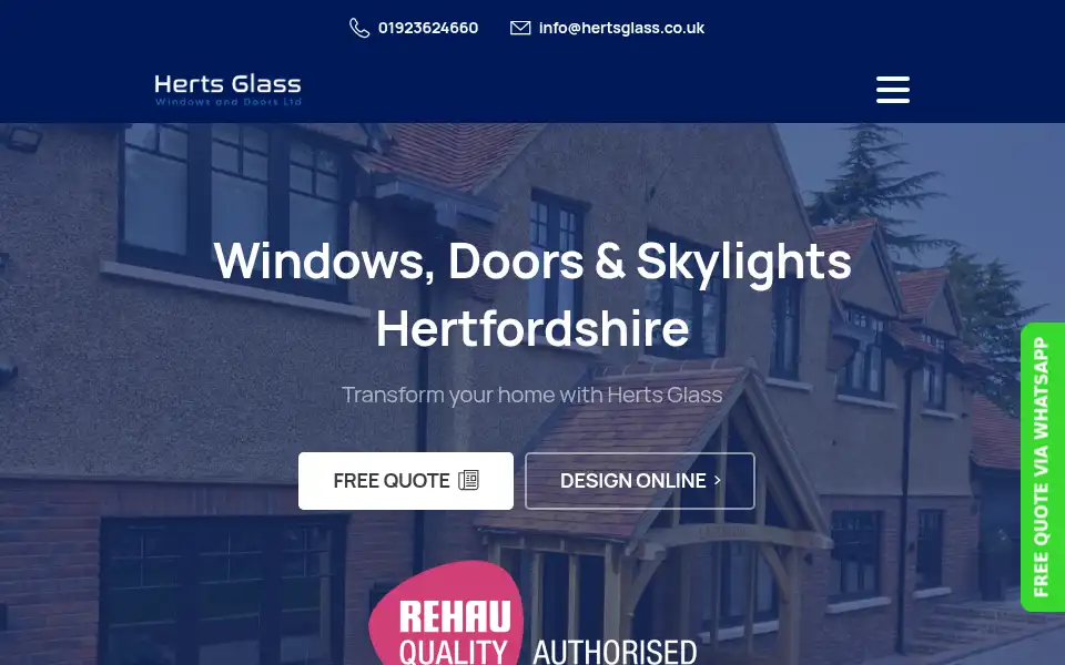 Screenshot of hertsglass.co.uk