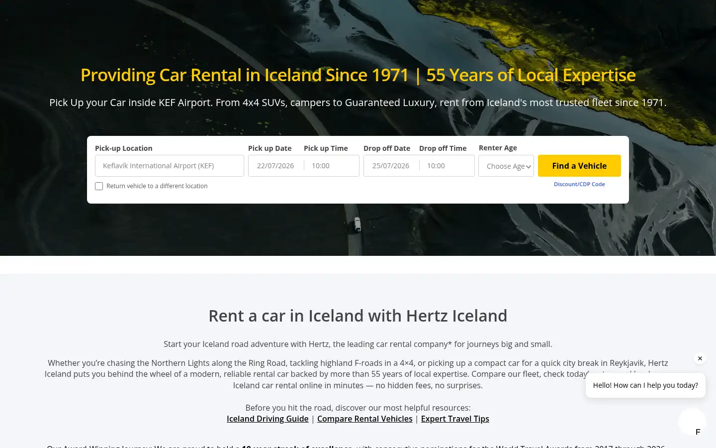 Screenshot of hertz.is