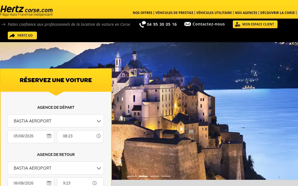 Screenshot of hertzcorse.com