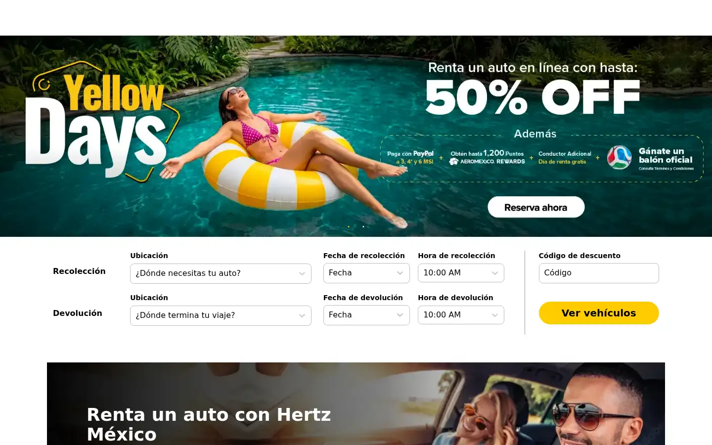 Screenshot of hertzmexico.com
