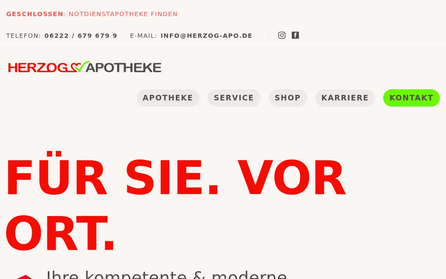 Screenshot of herzog-apotheke-wiesloch.de