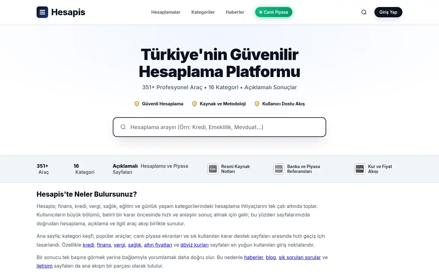 Screenshot of hesapis.com