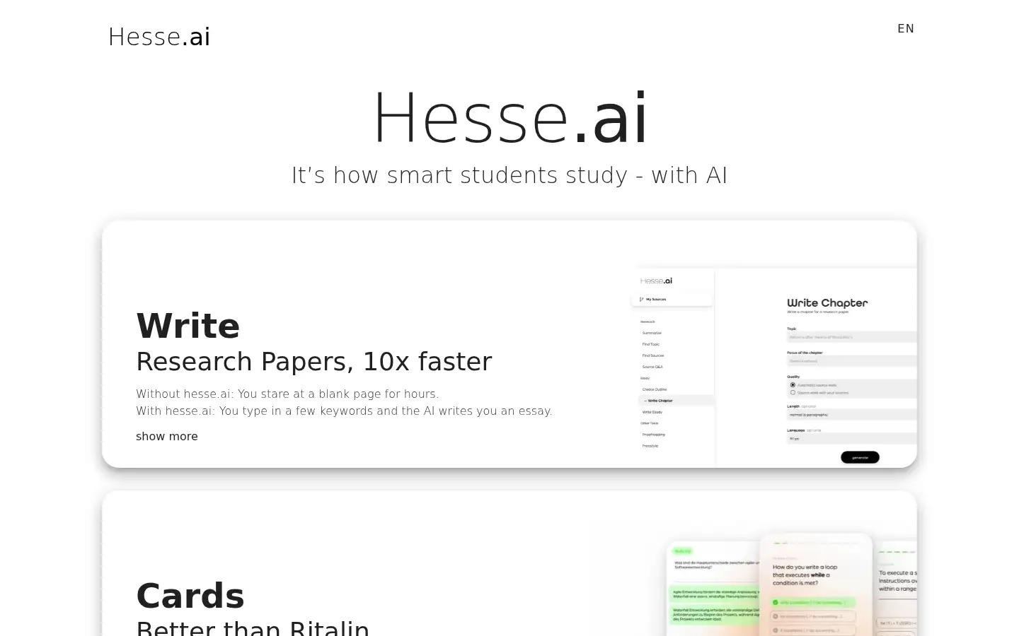 Screenshot of hesse.ai