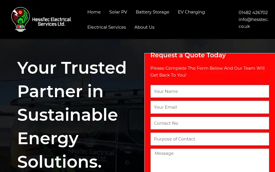Screenshot of hesstec.co.uk