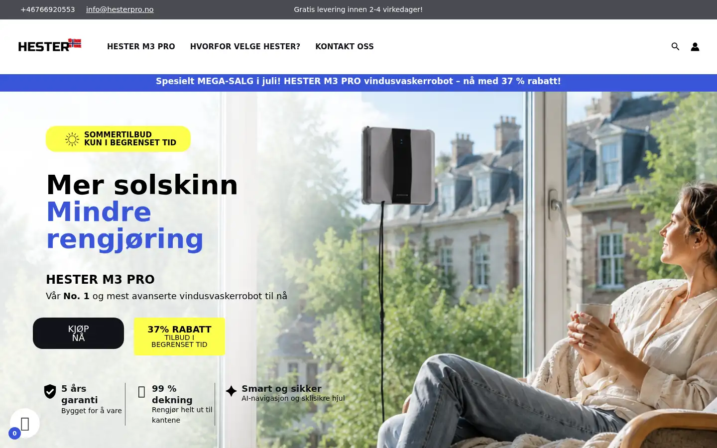 Screenshot of hesterpro.no