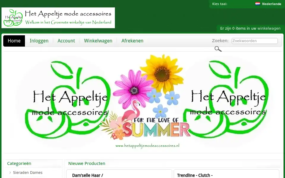 Screenshot of hetappeltjemodeaccessoires.nl